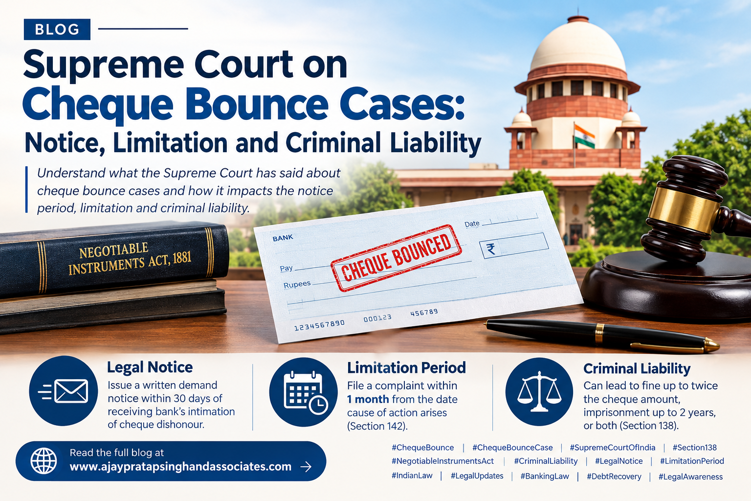 Supreme Court on Cheque Bounce Cases: Notice, Limitation and Criminal Liability