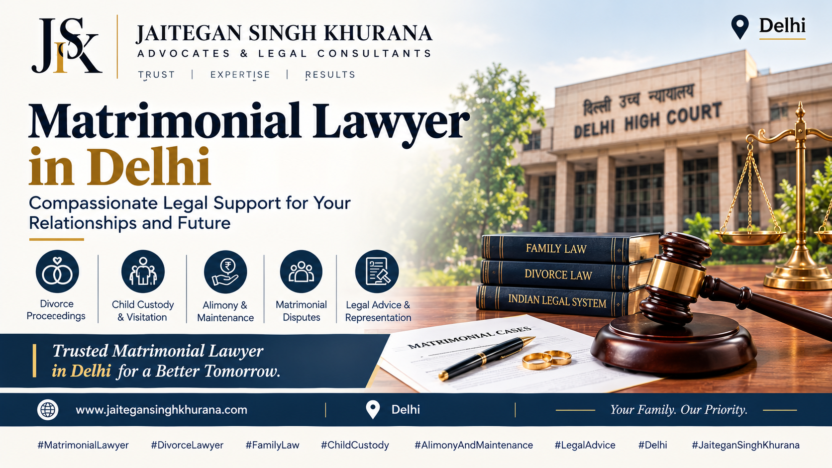 Matrimonial Lawyer in Delhi consulting a client about divorce documents, maintenance issues and family court proceedings.