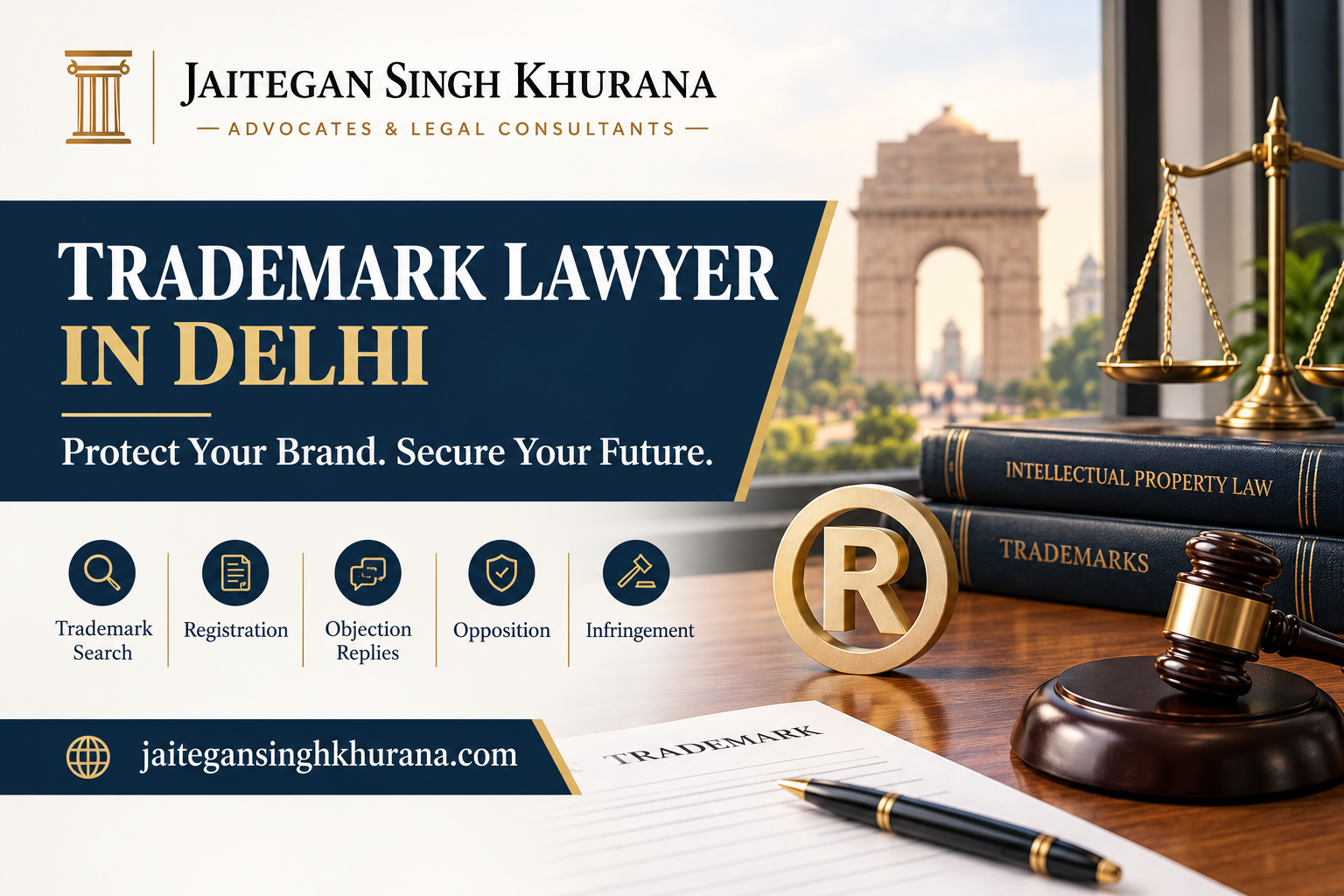 Trademark Lawyer in Delhi providing legal guidance on trademark registration and brand protection